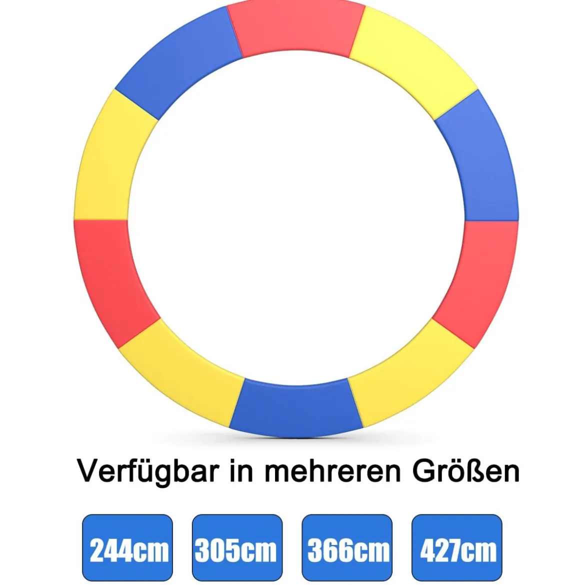 Trampolinmatratze 366cm x 366cm x 10cm Trampolin Übung Fitness Trampolin Polster Bunt