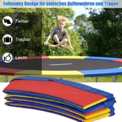 Trampolinmatratze 366cm x 366cm x 10cm Trampolin Übung Fitness Trampolin Polster Bunt