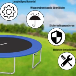 Trampolinmatratze 366cm x 366cm x 10cm Trampolin Übung Fitness Trampolin Polster Blau