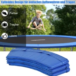 Trampolinmatratze 244cm x 244cm x 10cm Trampolin Übung Fitness Gymnastik Trampolin Polster Blau