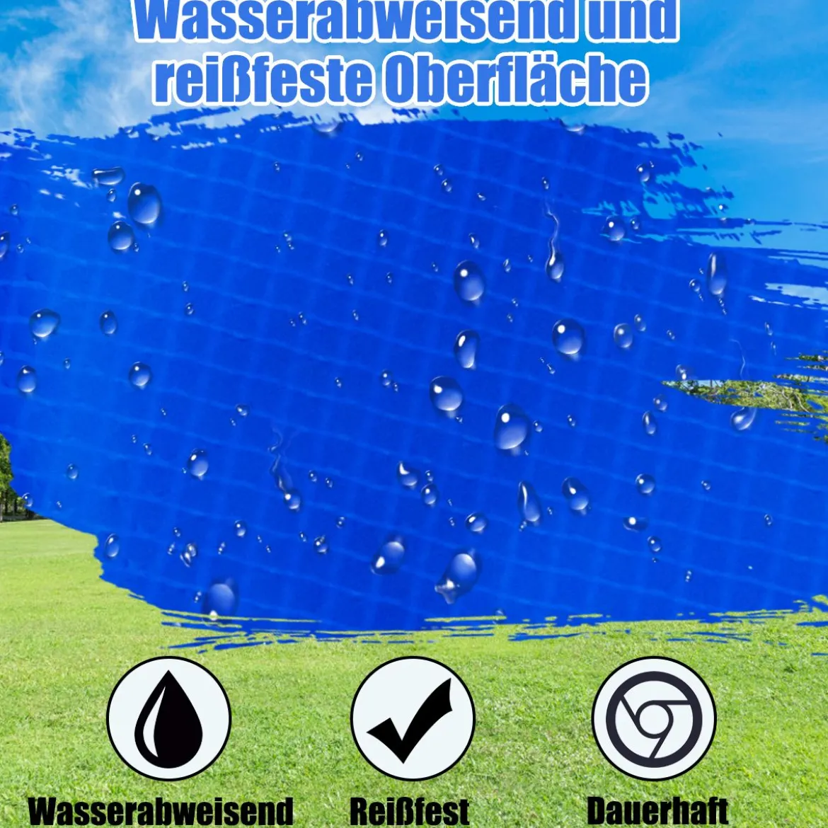 Trampolinmatratze 244cm x 244cm x 10cm Trampolin Übung Fitness Gymnastik Trampolin Polster Blau