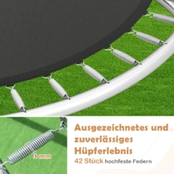 Trampolin outdoor mit Leiter Gartentrampolin rund mit Sicherheitsnetz Ø244cm Orange