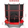 Trampolin rundes Minitrampolin mit Sicherheitsnetz & Polsterung strapazierfähig sicher für Kinder rot Ø140cm