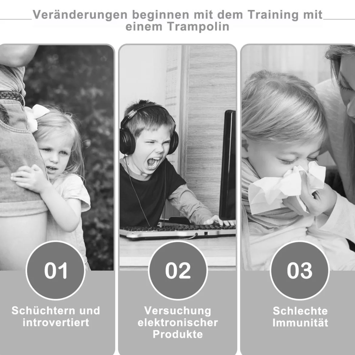 Trampolin rundes Minitrampolin mit Sicherheitsnetz & Polsterung strapazierfähig sicher für Kinder rot Ø140cm