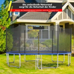 Trampolin Sicherheitsnetz für Gartentrampoline Ersatznetz außenliegend mit Reißverschluss und Schnallen Ø 305 cm