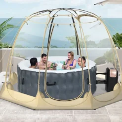 630° Transparenter PVC Zelt Pop Up Bubble Zelt Blasenzelt für 5-6 Personen 265 x 265 cm