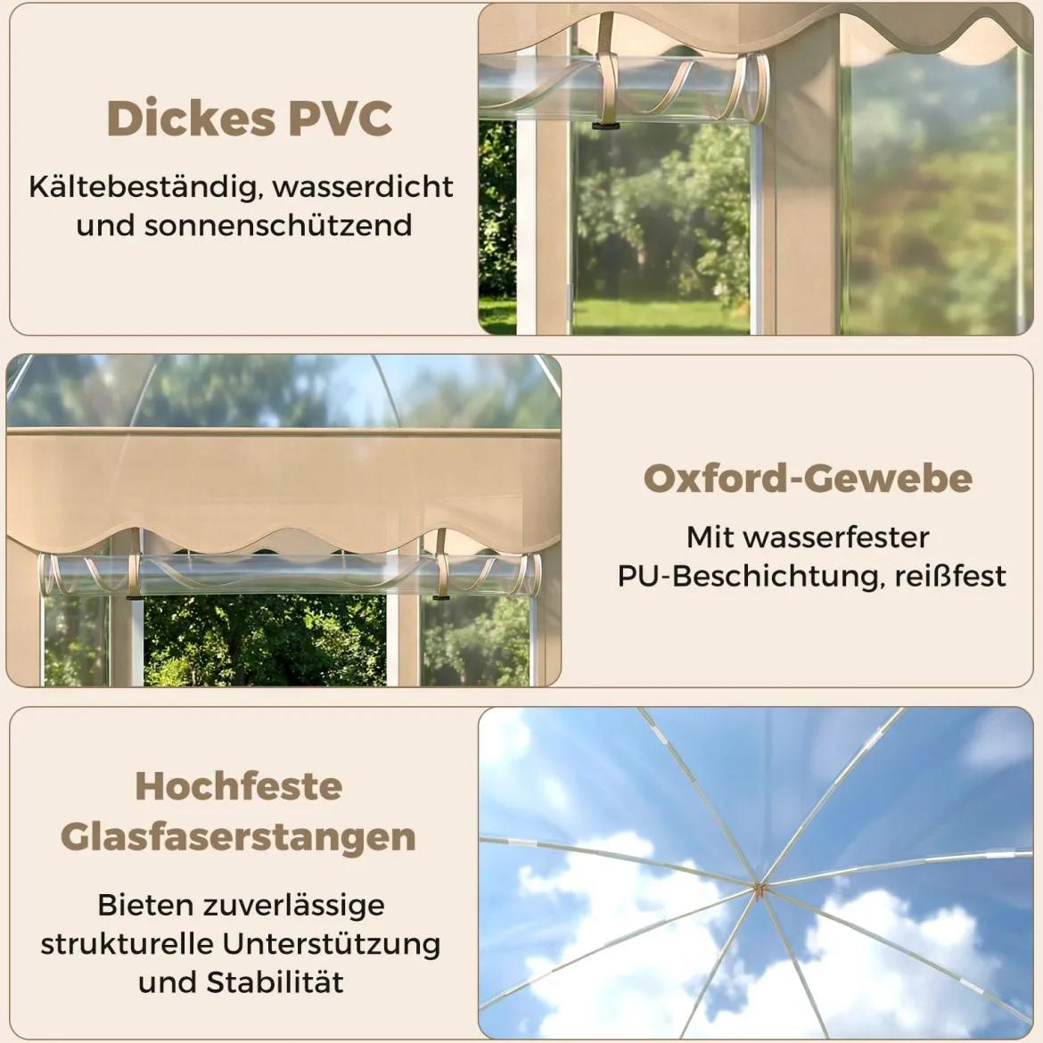 Transparentes Pop up Zelt für 8-10 Personen mit 540°Blick & Tragetasche Wetterfestes Wurfzelt
