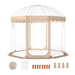Transparentes Pop up Zelt für 8-10 Personen mit 540°Blick & Tragetasche Wetterfestes Wurfzelt