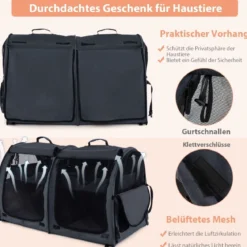 Transporttasche mit Abnehmbaren Hängematten & Matratze & Katzentoilette Schwarz