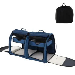Transporttasche mit Abnehmbaren Hängematten & Matratze & Katzentoilette Marineblau