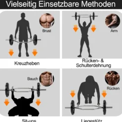 Trap Bar mit 2 Federverschlüsse & Klappbarem Griff Hantelstange Hex Bar Olympic Bar Silber