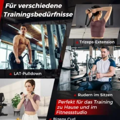 Trizeps-Kabelzug Nach Unten Drücken 3 teiliges Gewicht Maschinenzubehör mit Trizepsseil