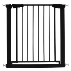 Türschutzgitter Baby 76-83 cm Sicherheitsgitter aus Metall Schwarz