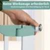 Türschutzgitter Baby 80-132cm Treppenschutzgitter aus Metall ohne Bohren 80-130 x 2 x 76 cm Weiß