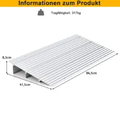 Türschwellenrampe 8,5 cm hohe Einstiegsrampe mit verstellbarem Aluminiumrahmen rutschfester Zugangsrampe