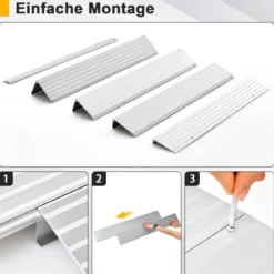 Türschwellenrampe 10,5 cm hohe Einstiegsrampe mit verstellbarem Aluminiumrahmen rutschfester Zugangsrampe