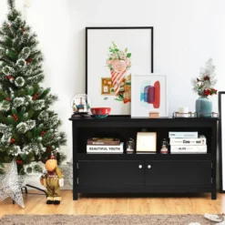 TV-Kommode TV Schrank Wohnzimmerschrank Sideboard Fernsehtisch Holz 112 x 40 x 61 cm Schwarz