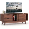 TV-Regal TV-Konsolenschrank für Fernseher bis zu 60 Zoll mit 2 Schubladen 120 x 45 x 45 cm Walnuss