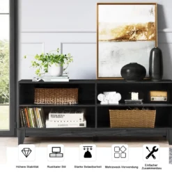 TV-Schrank Fernsehschrank Holz TV-Ständer Fernseher Fernsehtisch mit Regale Dunkelbraun
