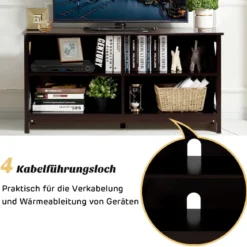 TV Schrank Fernsehschrank 3-stufige Rustikale Kommode mit Regalen 120 x 41 x 60 cm Braun