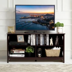 TV Schrank Fernsehschrank 3-stufige Rustikale Kommode mit Regalen 120 x 41 x 60 cm Braun