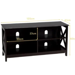 TV Schrank Fernsehschrank 3-stufige Rustikale Kommode mit Regalen 120 x 41 x 60 cm Braun
