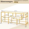 TV-Schrank Fernsehtisch für Fernseher bis zu 65 Zoll TV-Tisch Gold 147 x 40 x 62 cm