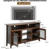 TV Schrank für Fernseher bis zu 65 Zoll 2 in 1 TV Ständer & Kaminschrank 147 x 40 x 81,5 cm Walnuss