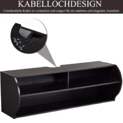 TV Schrank hängend und freistehend Fernsehschrank Holz modern mit 3 offenen Fächern Kommode Braun