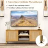 TV-Schrank Rattan Lowboard mit 2 Türen und offenen Regalen TV Ständer für Fernseher bis 55 Zoll 120 x 40 x 48 cm