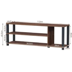 TV-Ständer Fernseher Fernsehtisch mit Regale Sideboard Wohnzimmerschrank Braun