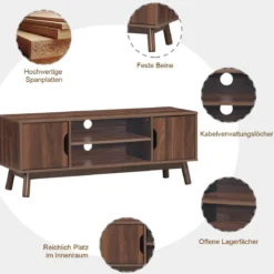 TV-Ständer Fernsehschrank Holz für TVs bis zu 50