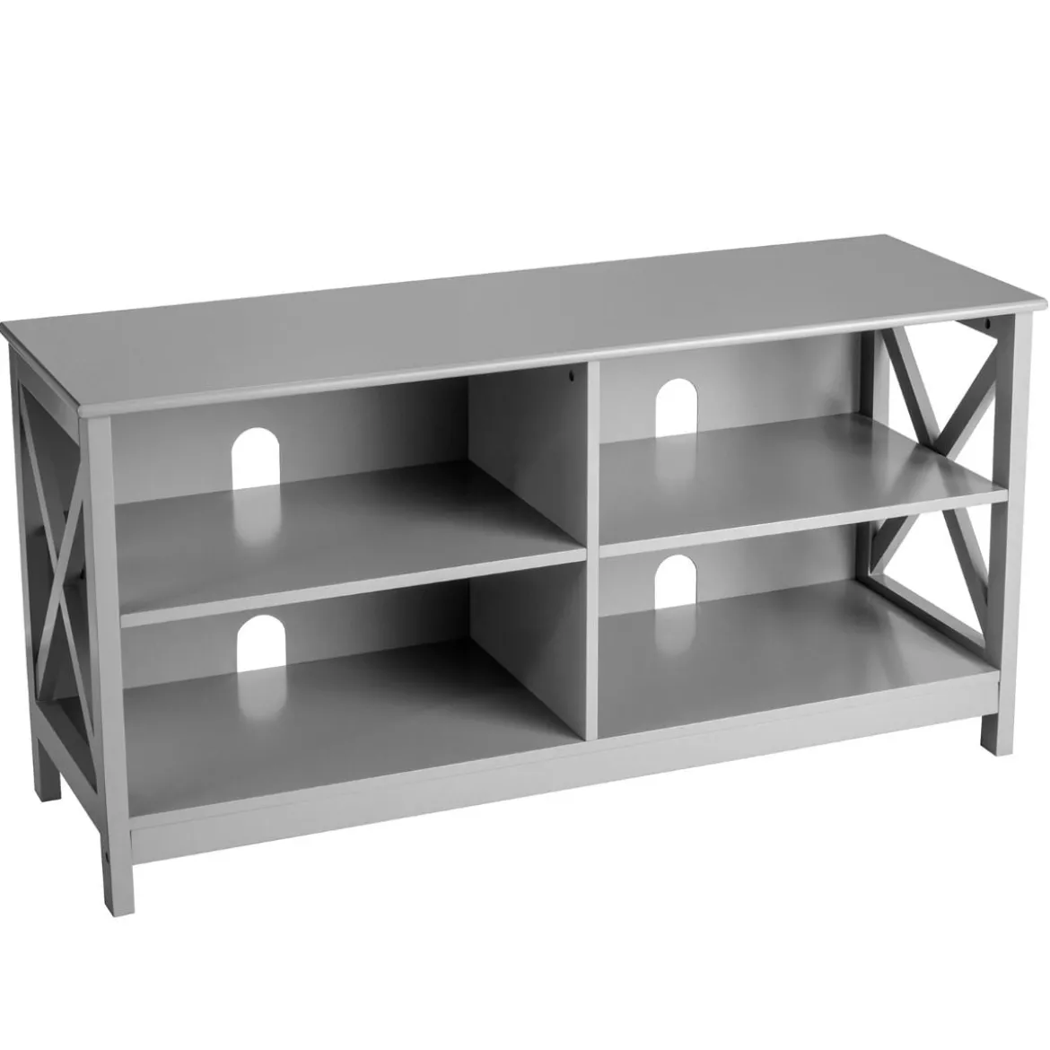 TV-Ständer für TVs 3-stufige Industrielle Kommode für Wohnzimmer 120 x 41 x 60 cm Grau