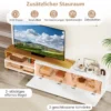 TV-Ständer für 80 Zoll Fernseher mit Ablagefächern & Schränken & Metallbeinen TV-Schrank Weiß