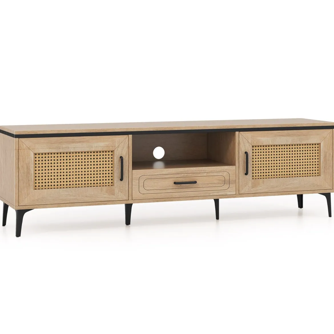 TV-Ständer für 65 Zoll Fernsehgeräte TV-Schrankmit 2 Türen & Schublade Lowboard Fernsehschrank