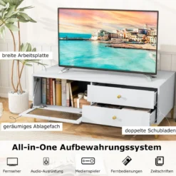 TV-Ständer für 55 Zoll Fernseh mit Schubladen Konsolenschrank Fernsehschrank TV Konsole