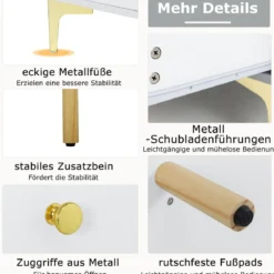 TV-Ständer für 55 Zoll Fernseh mit Schubladen Konsolenschrank Fernsehschrank TV Konsole