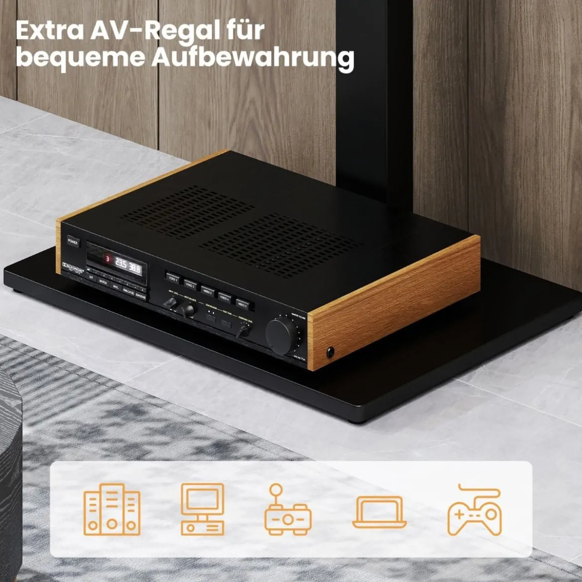 TV Ständer TV Standfuss für 32-70 Zoll Fernseher bis 50 kg Fernsehständer Höhenverstellbar Schwarz