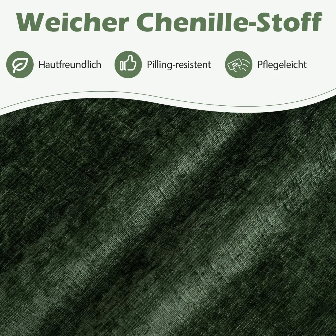U-förmige Couch für 5-6 Sitzer Clound Ecksofa mit Bezug aus Cordstoff Modernes Schlafsofa Grün