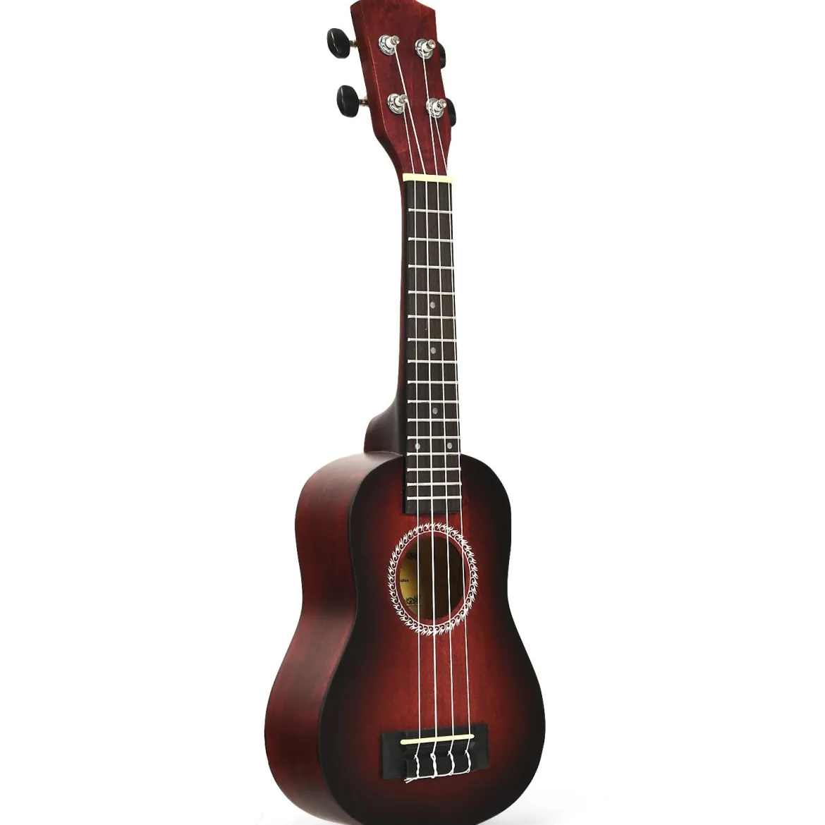 Ukulelen-Set Professionelles Ukulelen-Set aus Holz mit Tragetasche 17,5 x 6 x 53 cm Rot