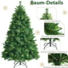 Unbeleuchteter 180 cm hoher künstlicher Weihnachtsbaum Tannenbaum mit Metallständer Grün