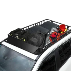 Universal-Dachgepäckträger mit 68 kg belastbar erweiterbar Dachgepäckträger Dachkorb 162x99x15cm Schwarz