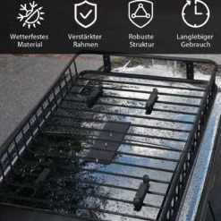 Universal-Dachgepäckträger mit 68 kg belastbar erweiterbar Dachgepäckträger Dachkorb 162x99x15cm Schwarz