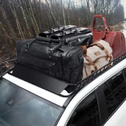 Universal-Dachgepäckträger mit 68 kg belastbar erweiterbar Dachgepäckträger Dachkorb 162x99x15cm Schwarz