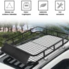 Universaler Dachgepäckträger Auto-Gepäckträger Dachkorb aus Stahl 122,5 x 102 x 15 cm Schwarz