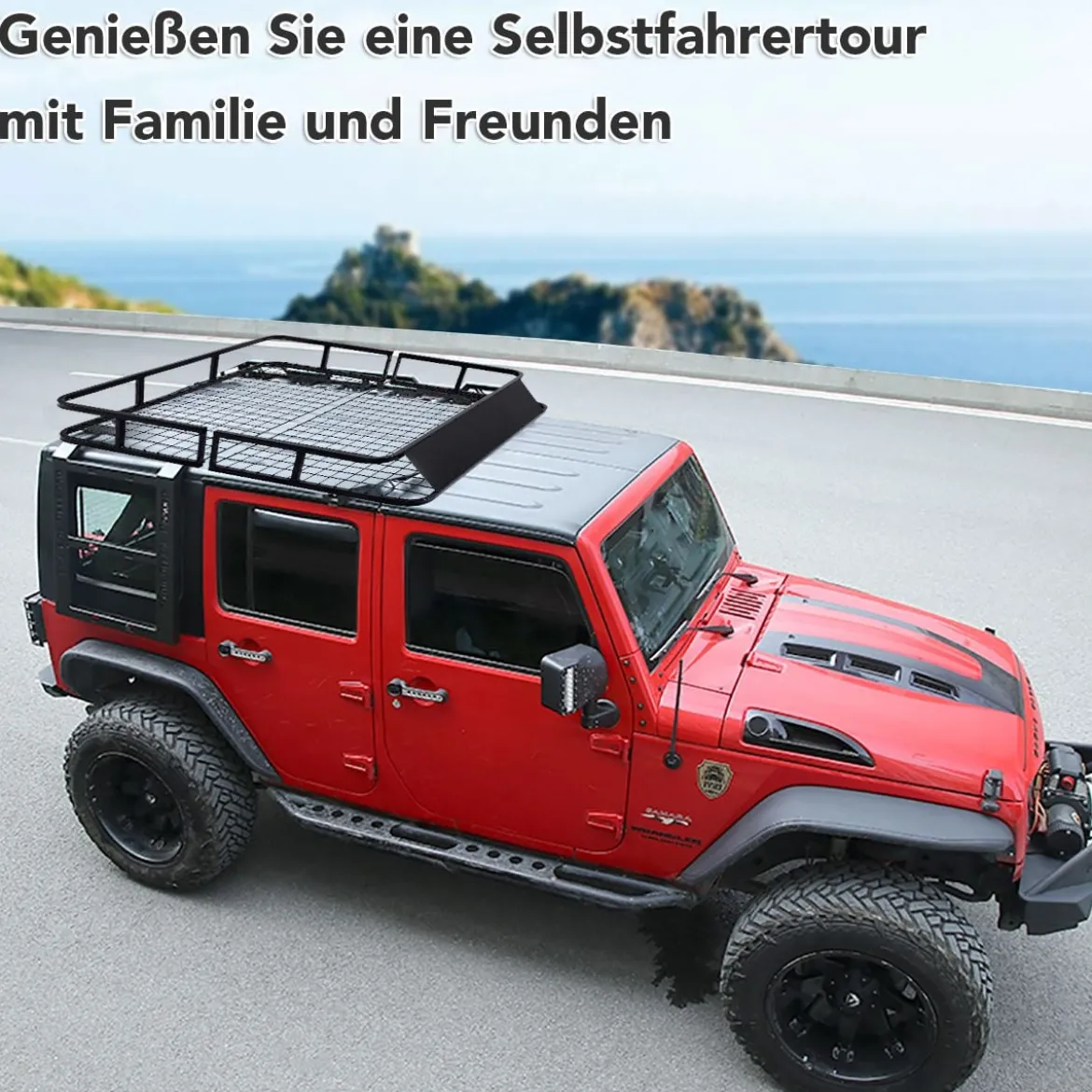 Universaler Dachgepäckträger Auto-Gepäckträger Dachkorb aus Stahl 122,5 x 102 x 15 cm Schwarz