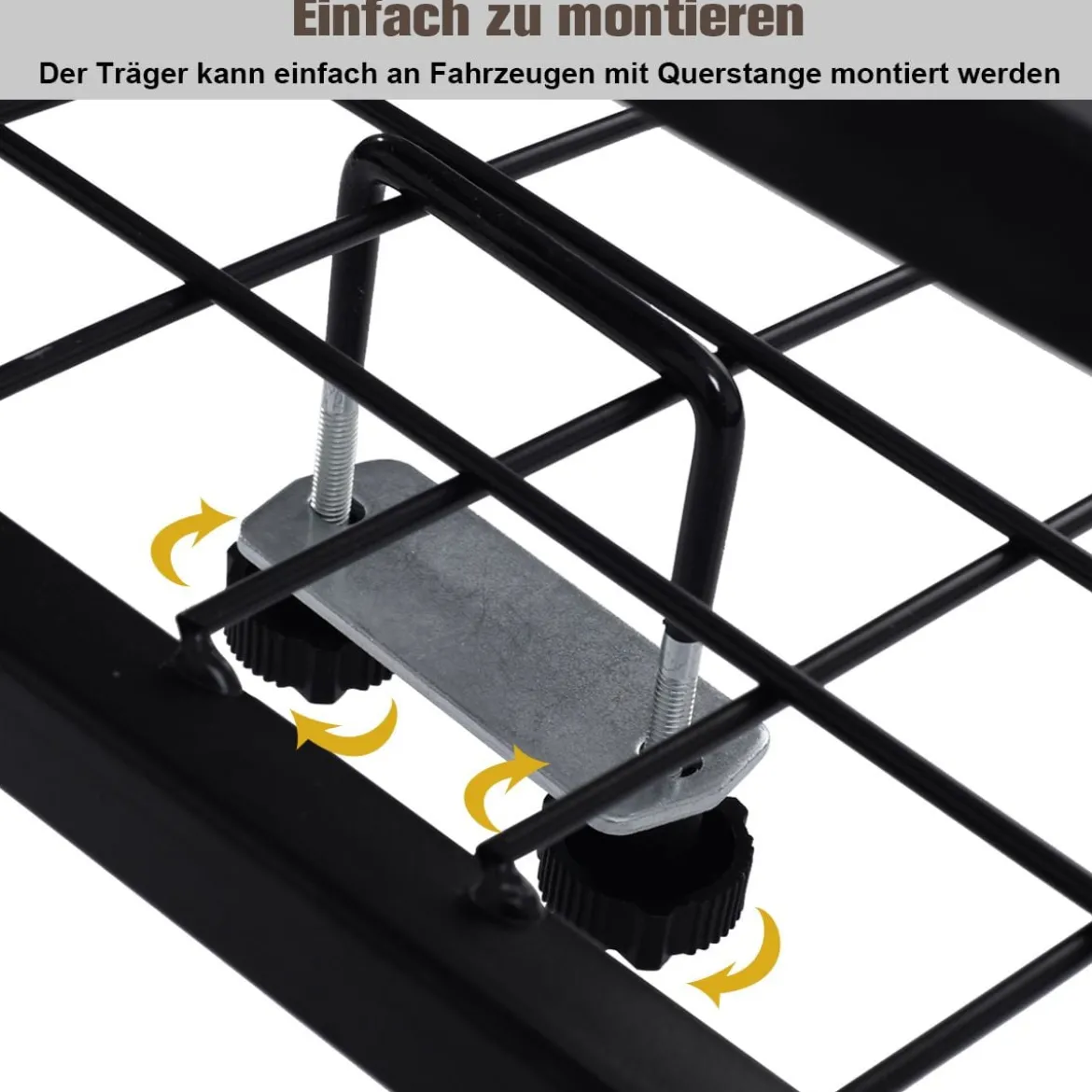 Universaler Dachgepäckträger Auto-Gepäckträger Dachkorb aus Stahl 122,5 x 102 x 15 cm Schwarz