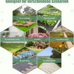 Unkrautvlies 50m² Gartenvlies gegen Unkraut Unkrautfolie PP Schwarz 25 x 2m-60 g/m²