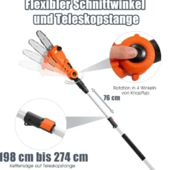 20 V Akku-Stangensäge Elektro-Kettensäge mit Akku und Ladegerät