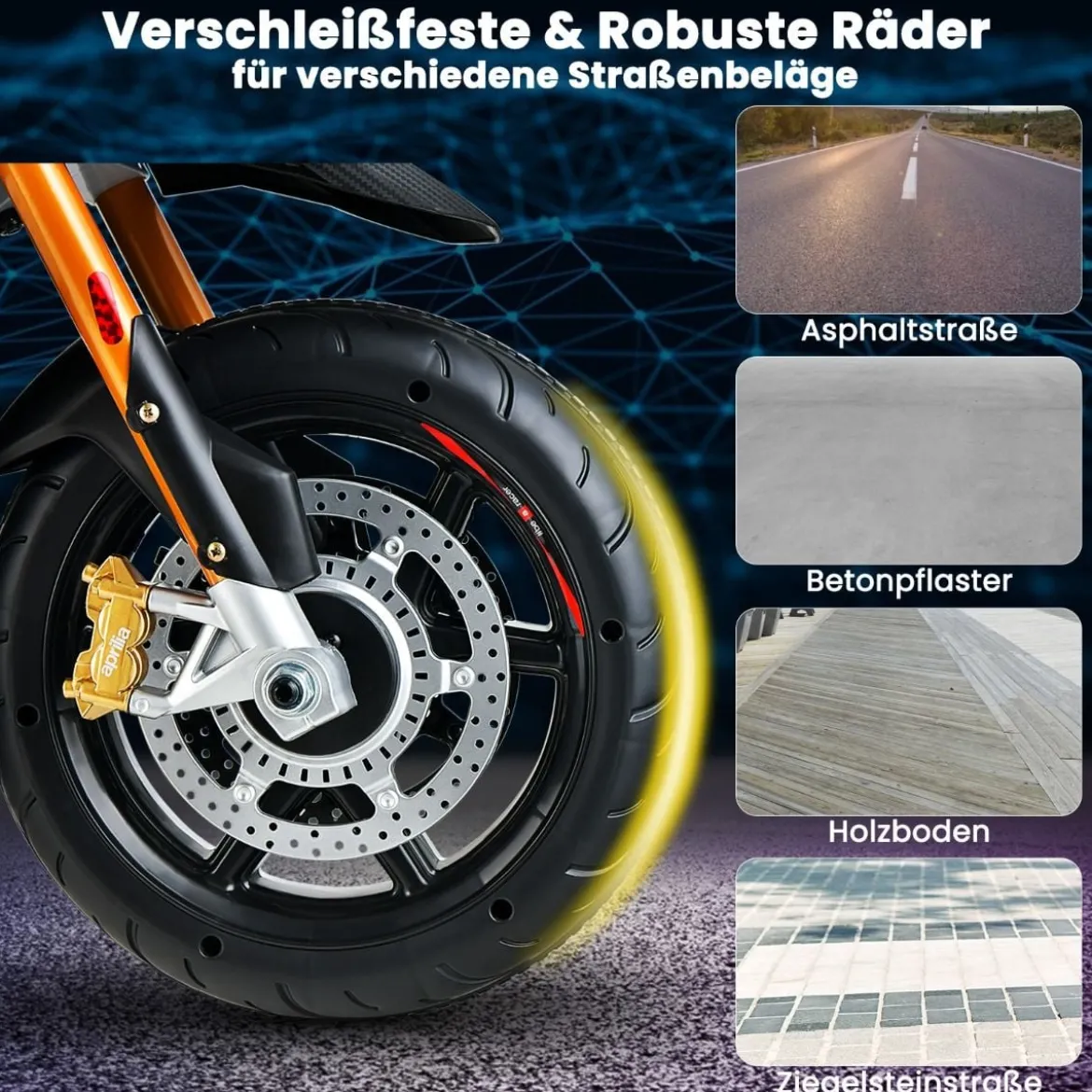 12V Aprilia Kinder Motorrad mit Stützrädern & Musik & Hupe & LED Scheinwerfer Grau